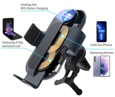 ChargeMate Samsung Galaxy S25, S24, S23 and S22 Dual Coil Wireless Car Charger