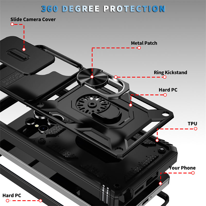 Armor360 S25 Ultra – Full Protection Case with Magnetic Ring Stand