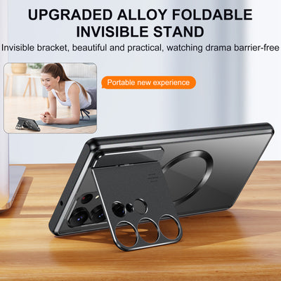 MagRing S24 Ultra – Magnetic Aluminum Case with Lens Ring & Foldable Holder