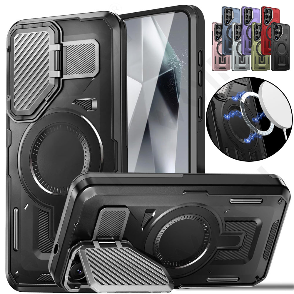 ArmorStand S25 Ultra – Magnetic Rugged Case with Metal Camera Stand