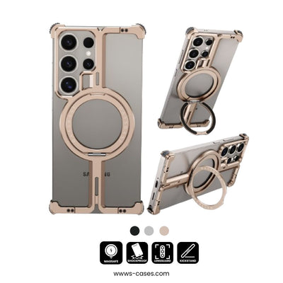 MagFrame S25 Ultra – Magnetic Shockproof Case with Ring Stand