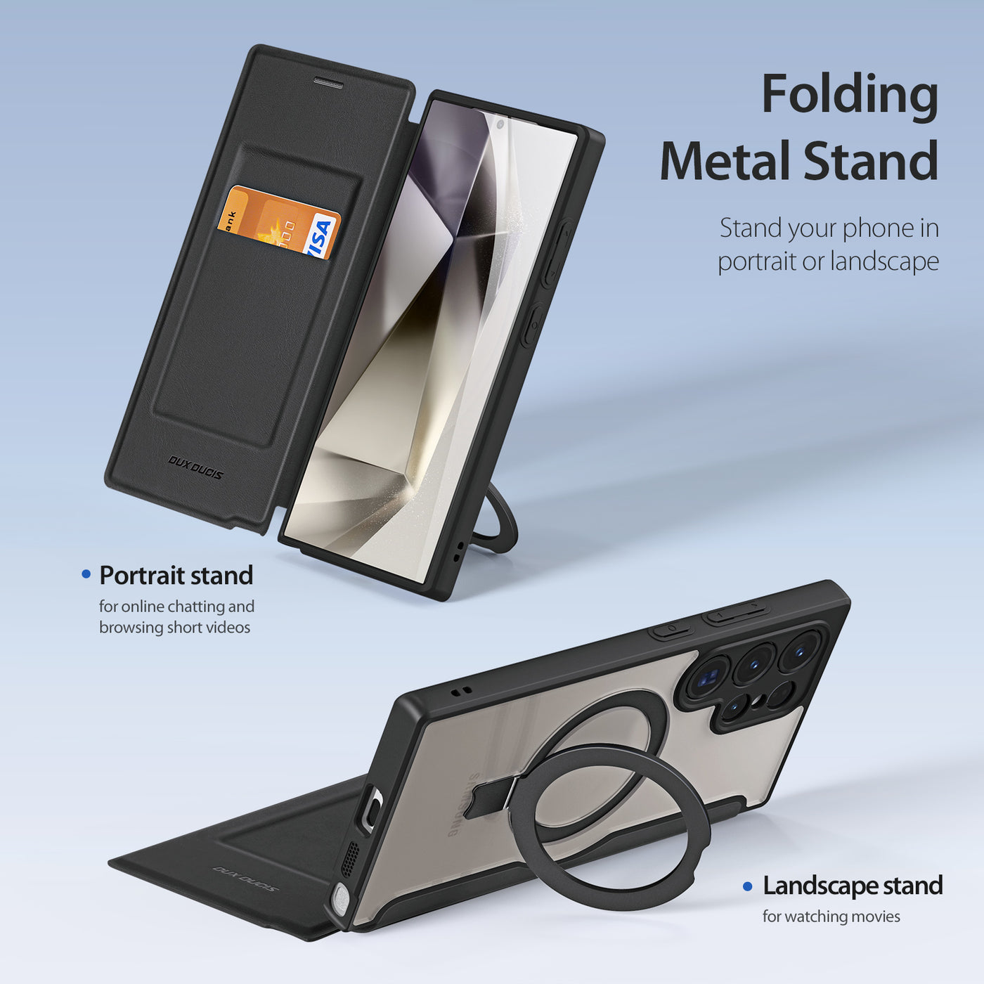 MagWallet S25 Ultra – Strong Magnetic Wallet Case with Kickstand & Wireless Charging